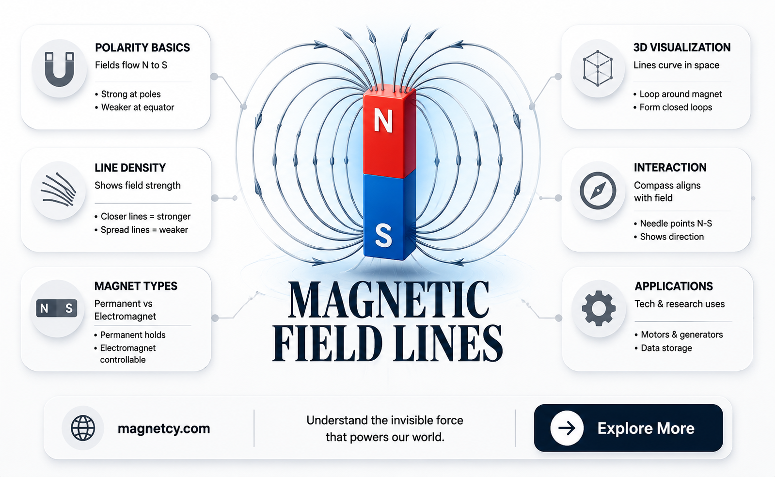 are magnetic lines of force start postiv
