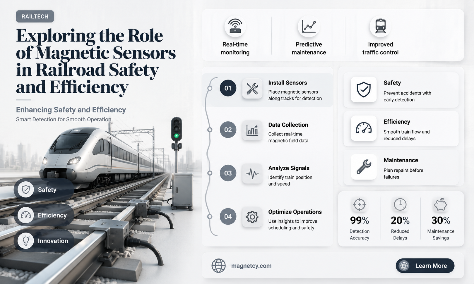 are there magnetic sensors located along railroad tracks