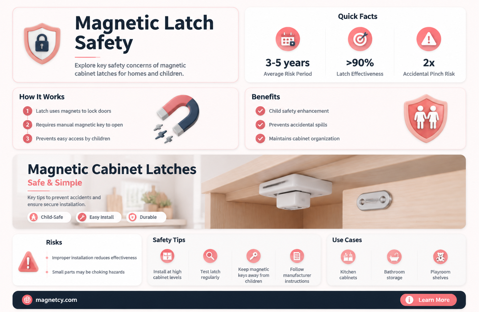 are magnetic cabinet latches a spark danger