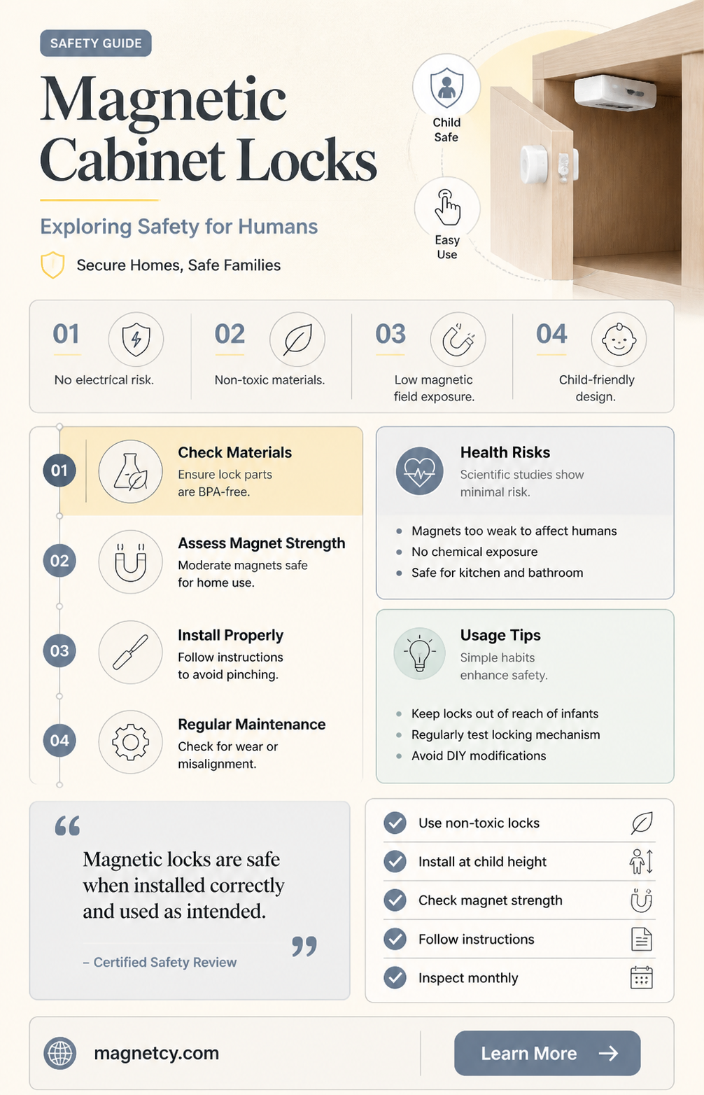 are magnetic cabinet locks safe for the body