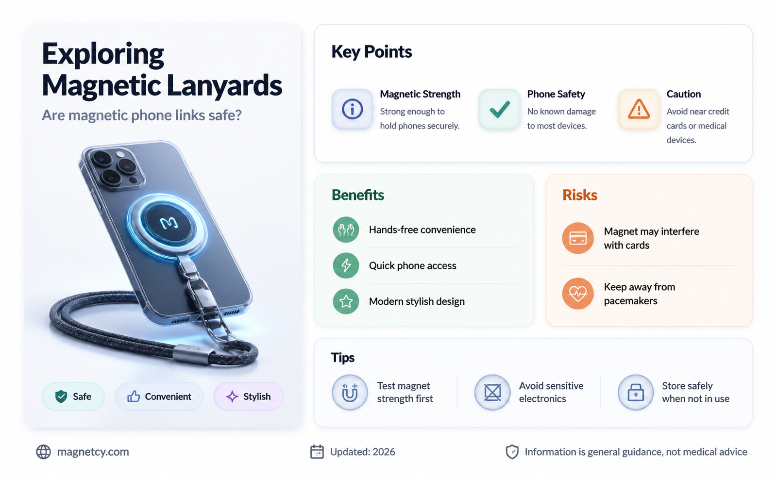 are magnetic cell phone link lanyards safe