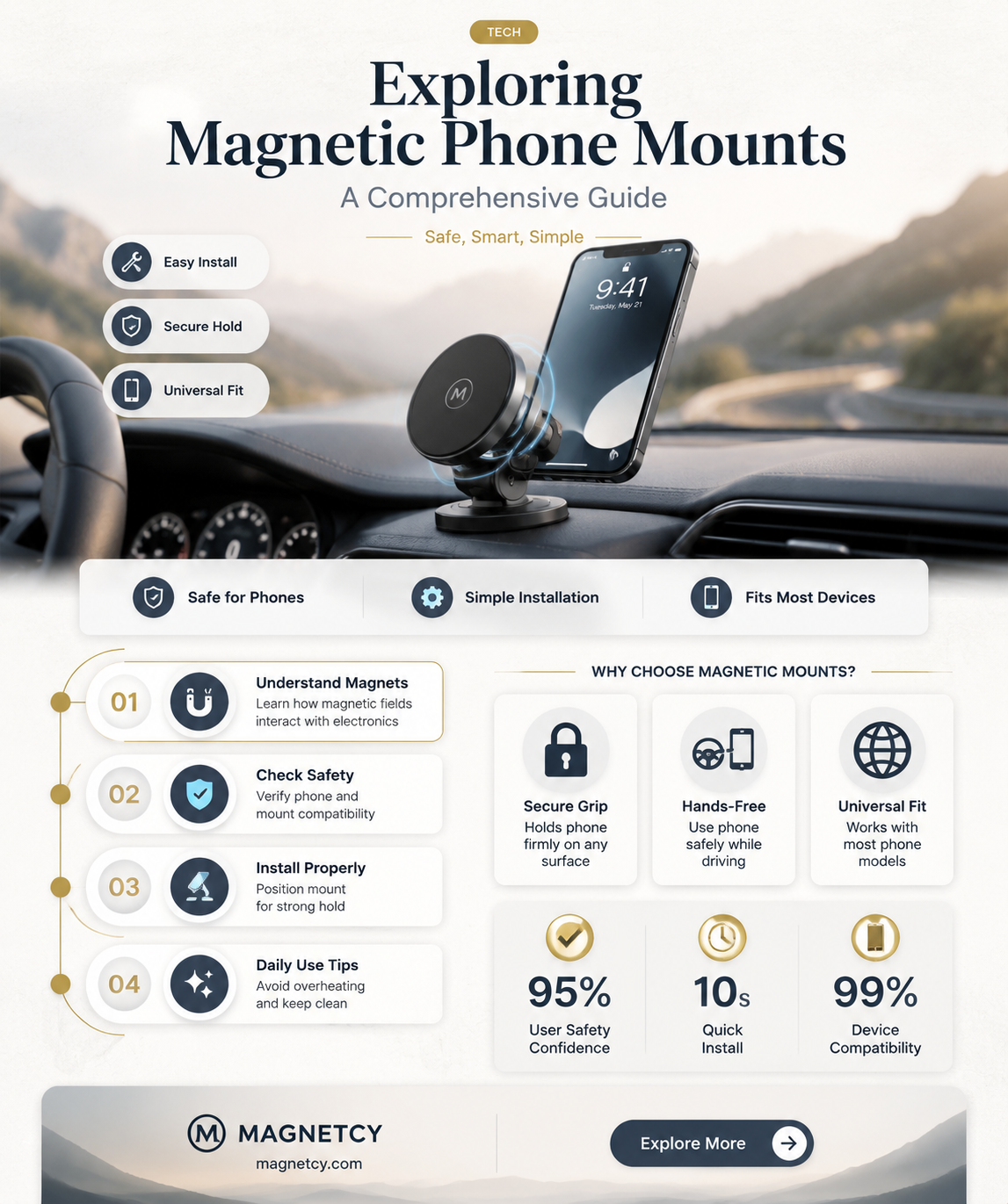 are magnetic phone mounts safe magnetic field