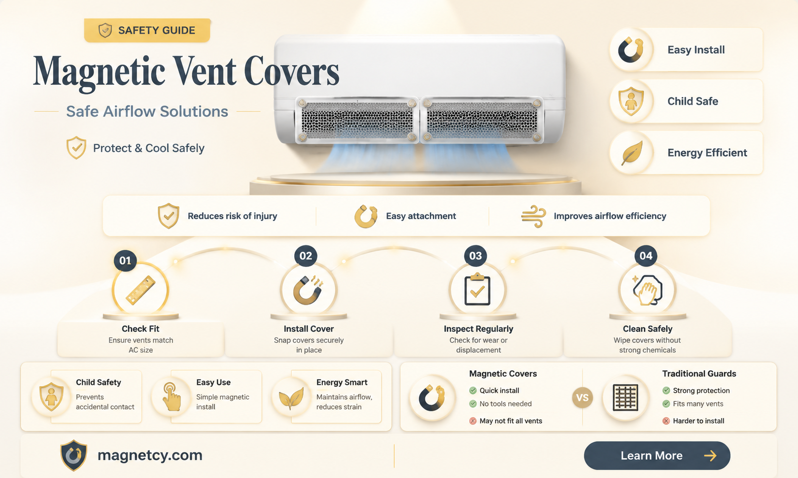 are magnetic vent covers safe air conditioner