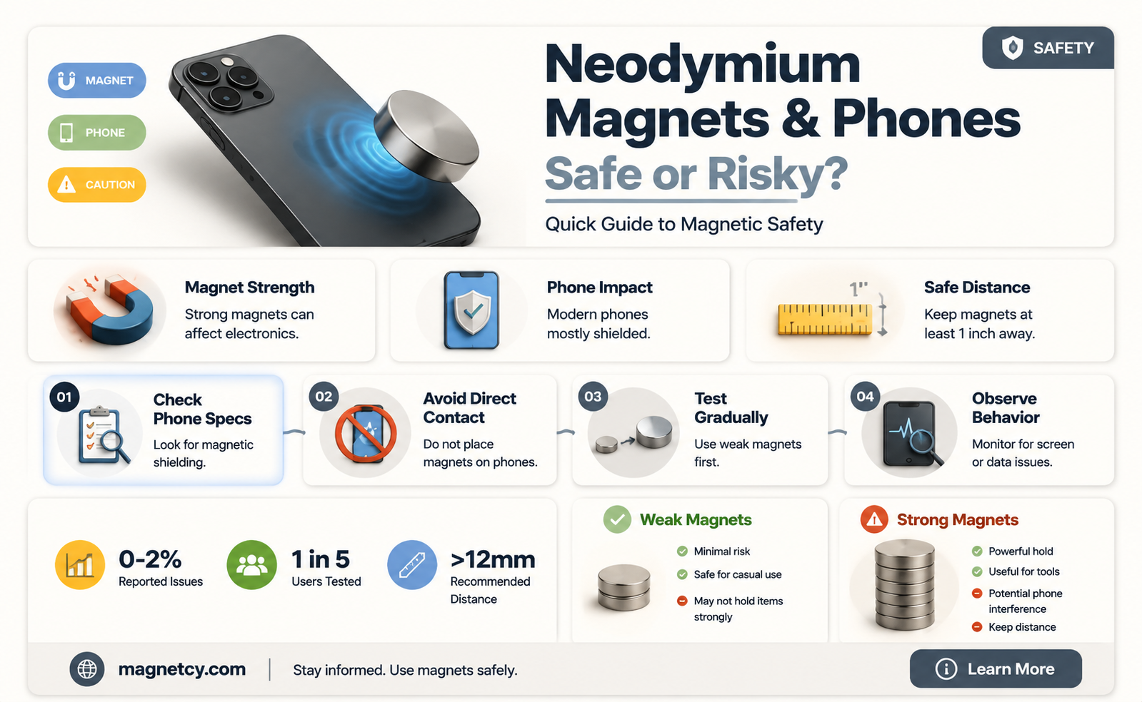are neodymium magnets safe for cell phones
