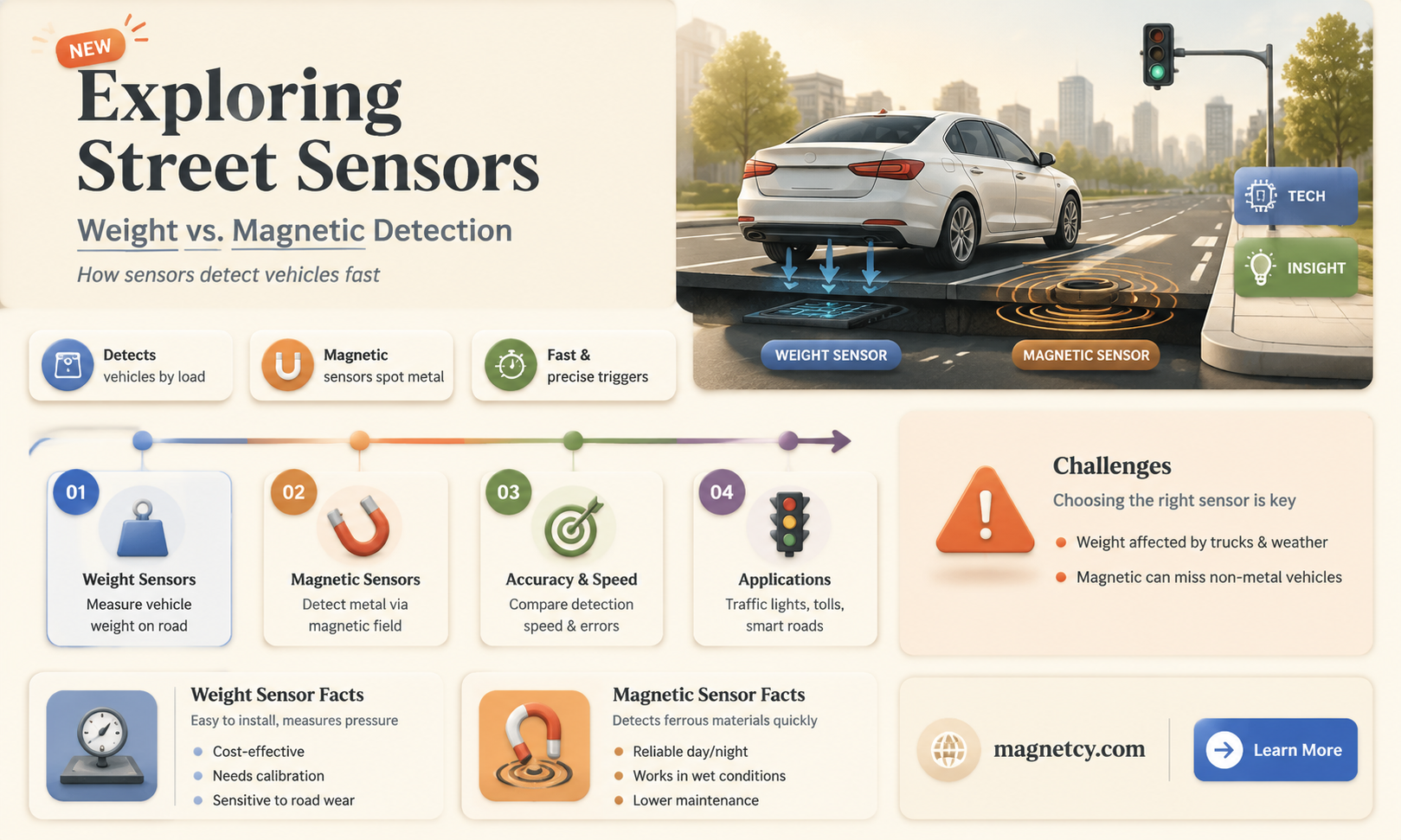 are street sensors based on weight or magnetic