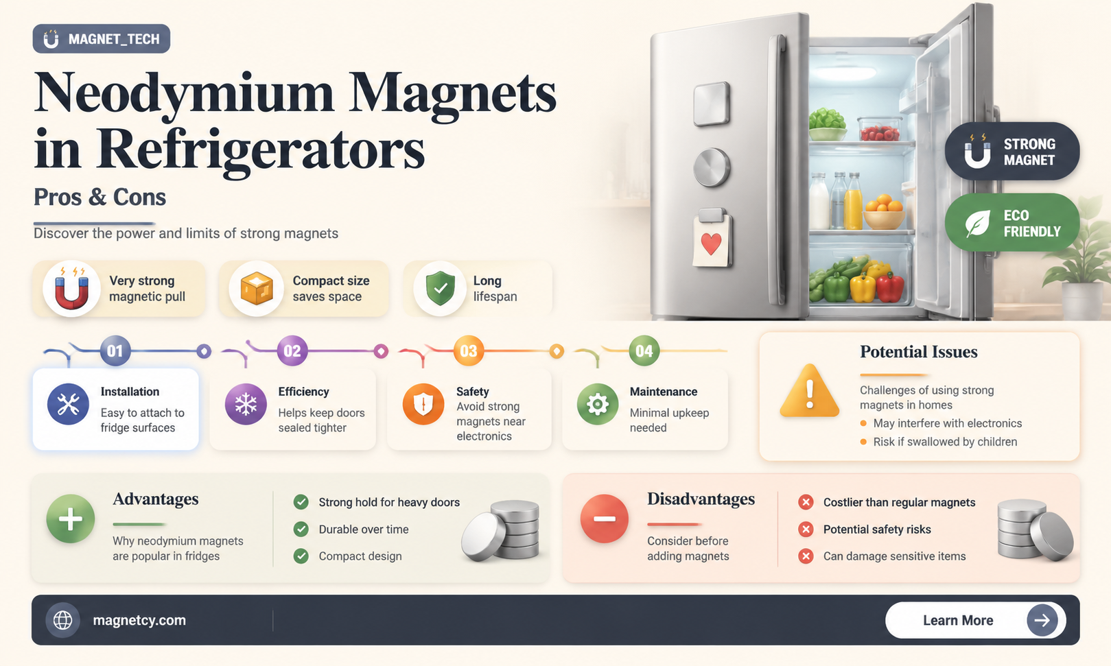 are neodymium magnwts rwcommended fo refrigrrstor magnets