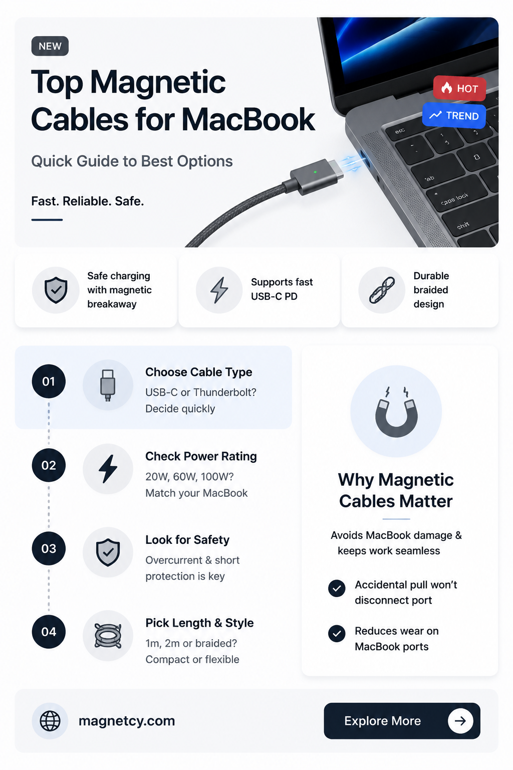 are there any good magnetic cables for the new macbook