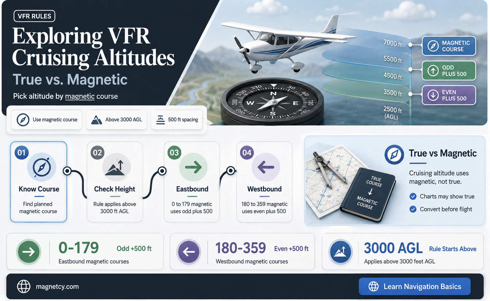 are vfr cruising altitudes true or magnetic