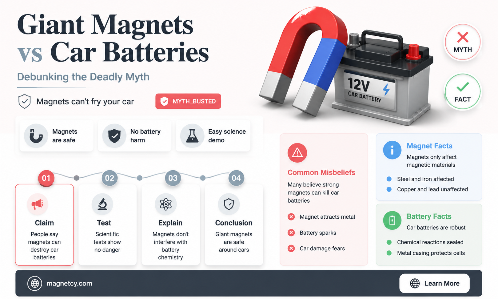 can a giant magnet kill a car battery