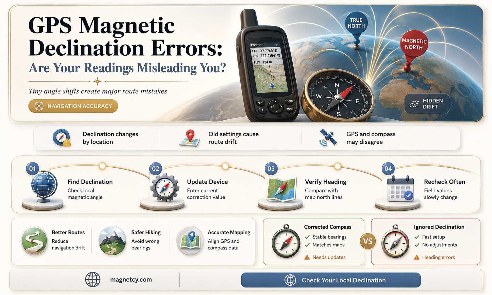 can a gps unit have the wrong magnetic declination