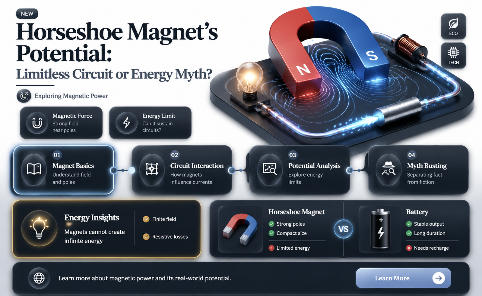 can a horseshoe magnet create a limitless circuit