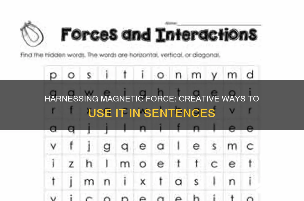 how can you use magnetic force in a sentence