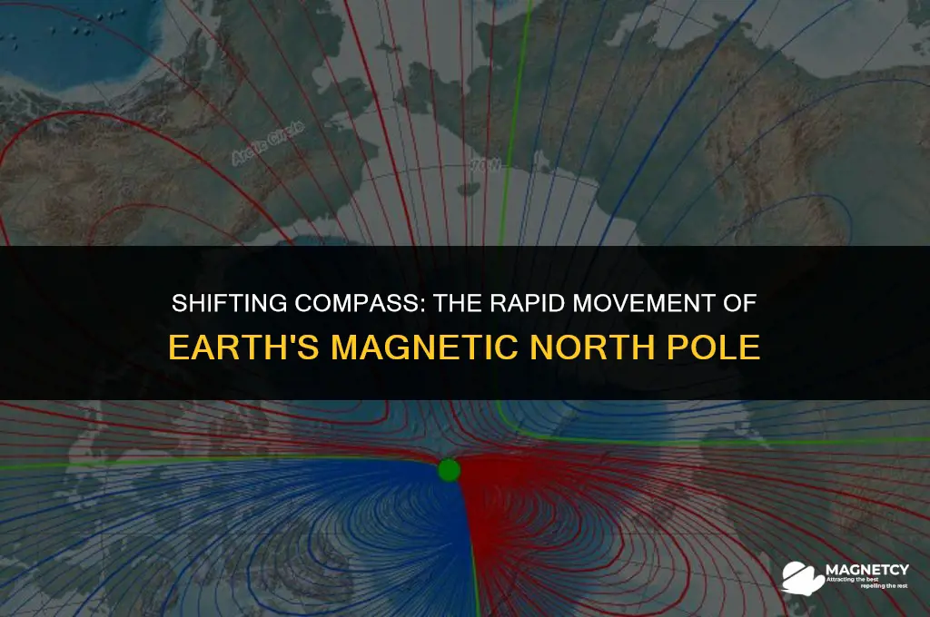 how fast is the magnetic north pole moving