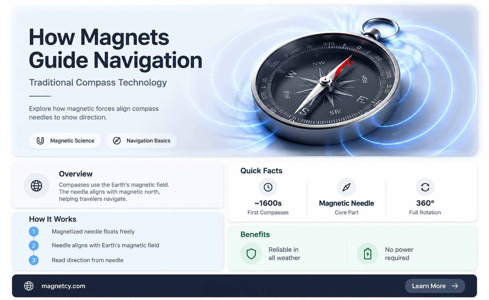are magnets used in the compass