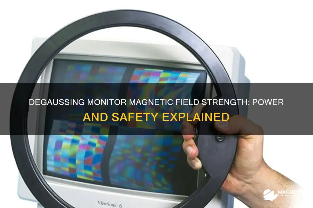 how strong is magnetic field use for degaussing monitor