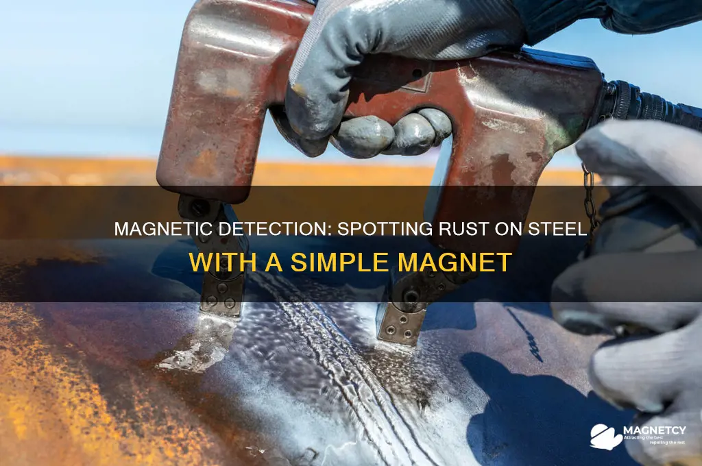 how to identify rust on steel using a magnet