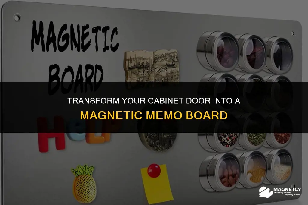 how to make a cabinet door a magnetic memo board