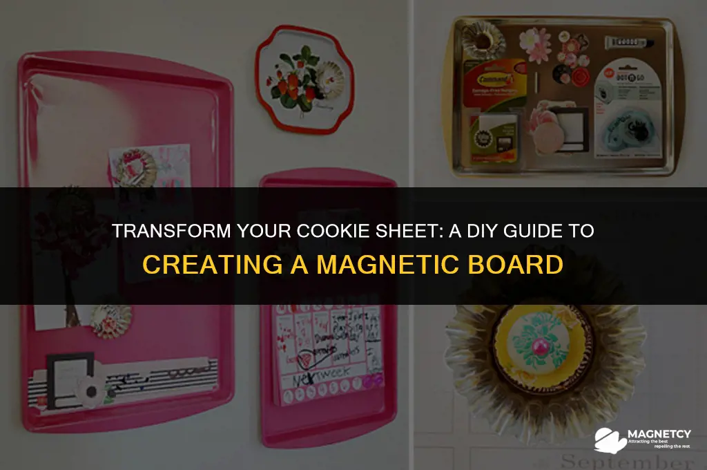 how to make a cookie sheet into a magnet board