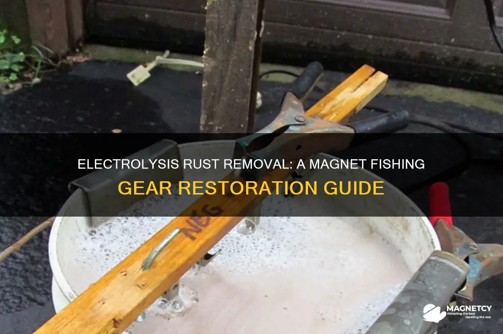 how to use electrolysis to remove rust magnet fishing