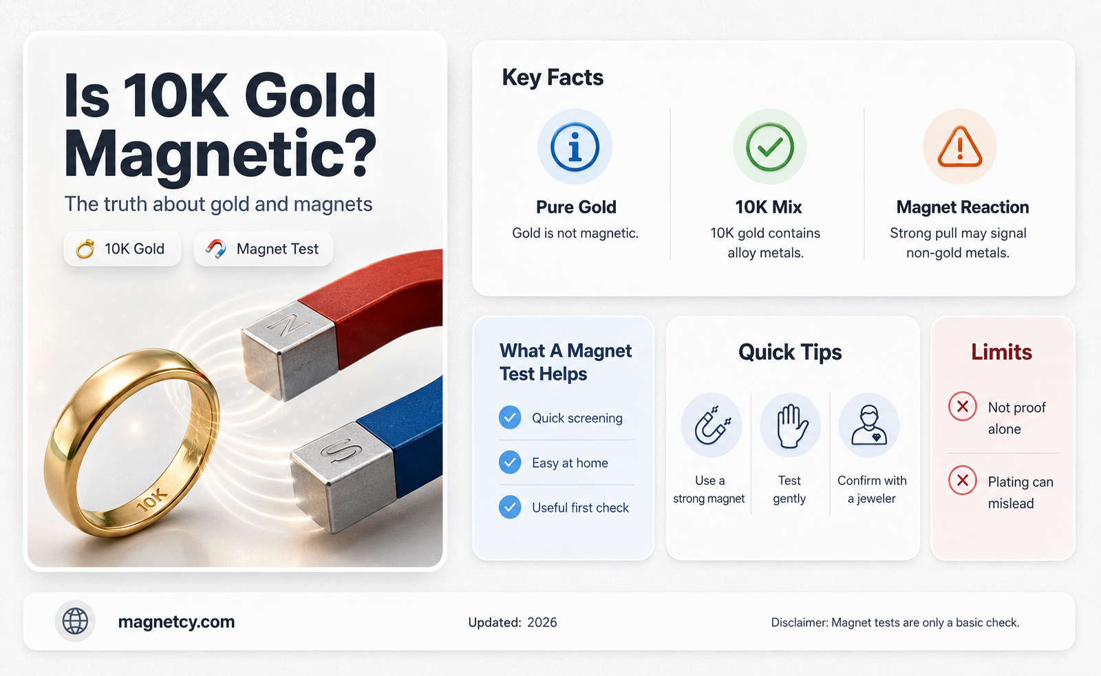 can 10k gold be magnetic