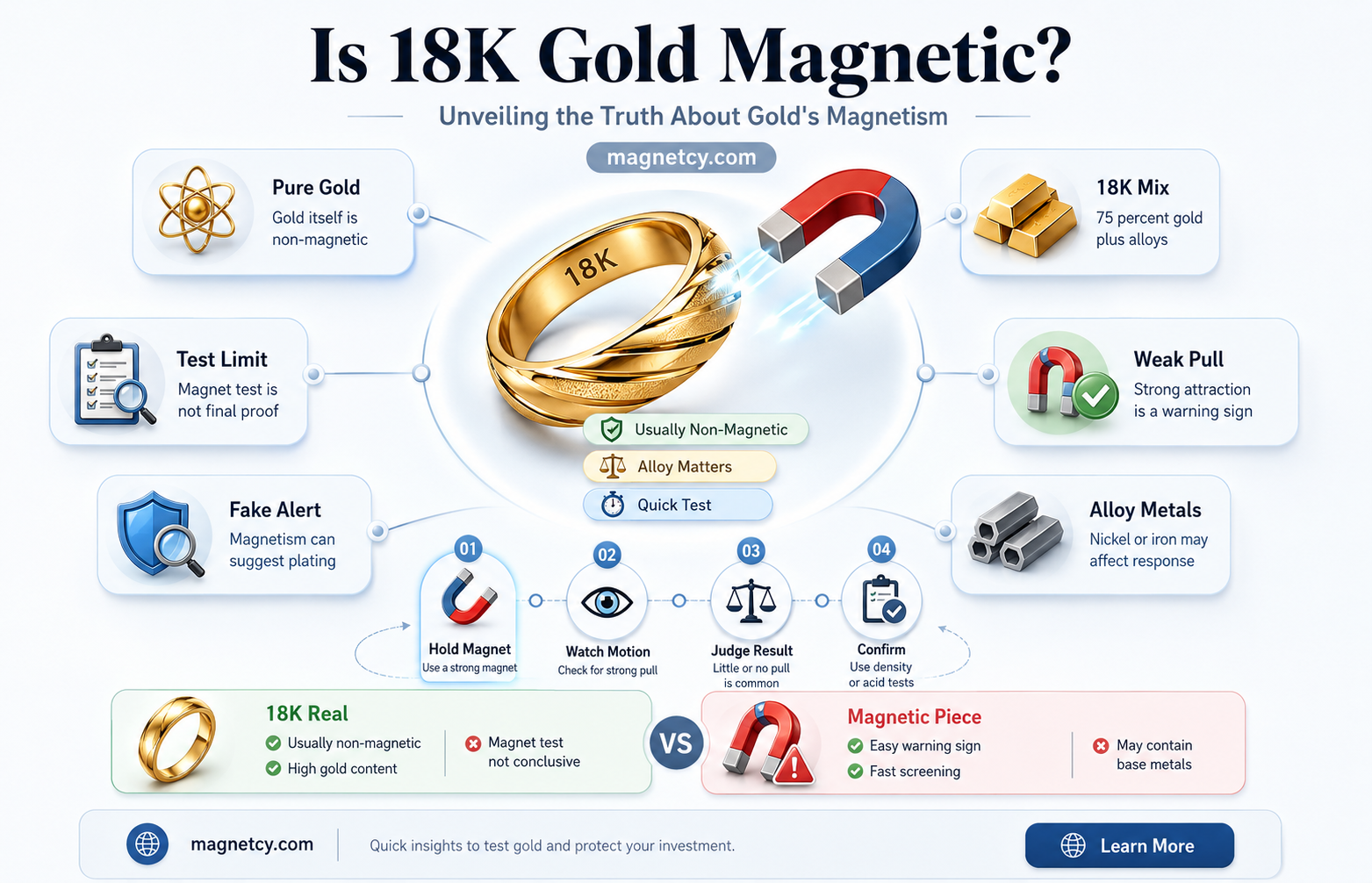 can 18k gold be magnetic