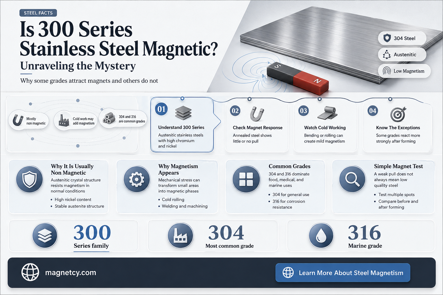 can 300 series stainless steel be magnetic