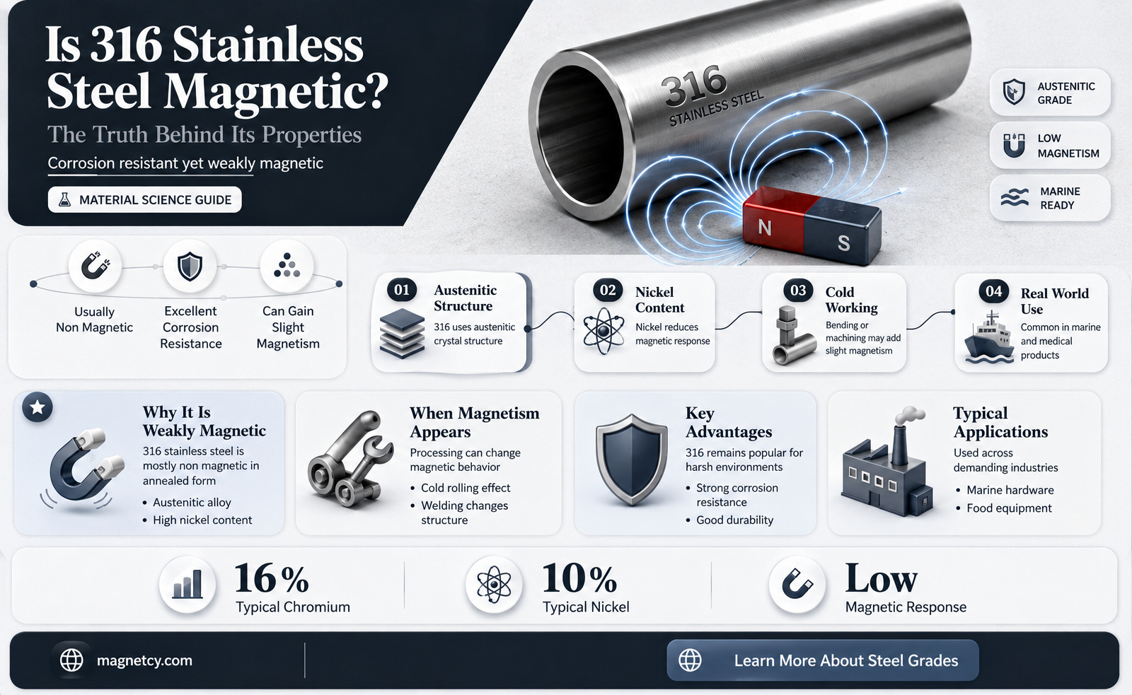 can 316 stainless steel become magnetic