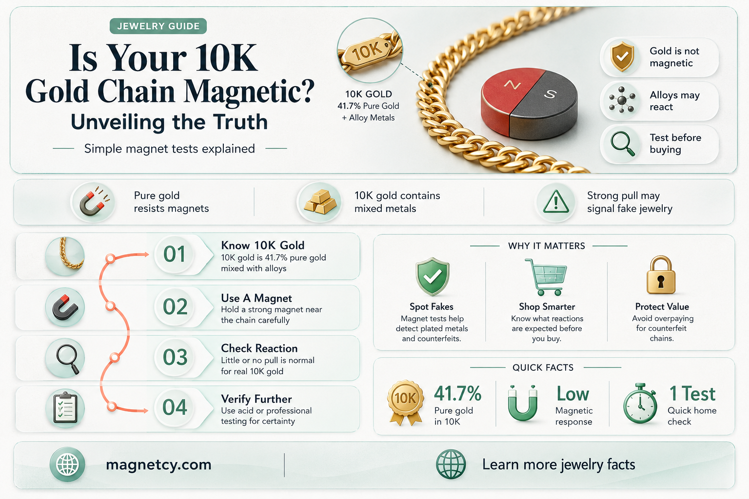 can a 10k gold chain be magnetic