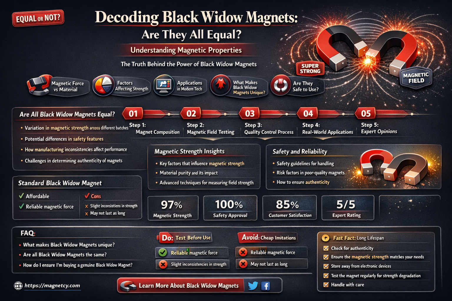 are all black widow magnets the same