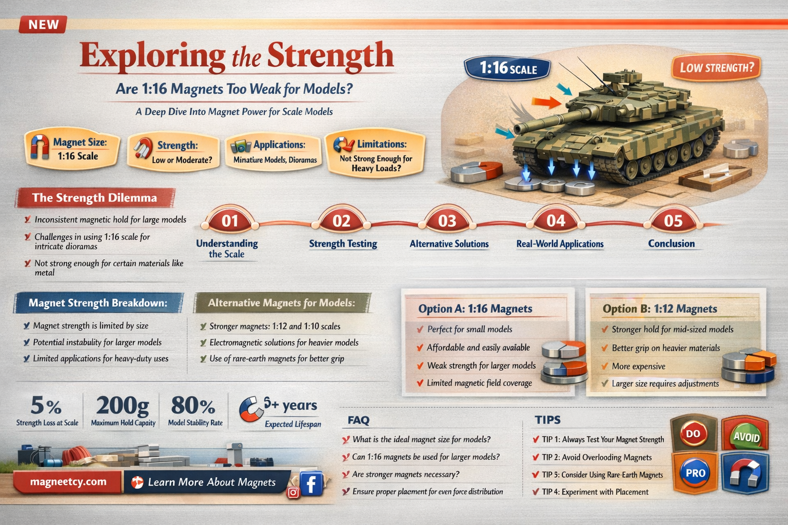 are 1 16 magnets too weak for models