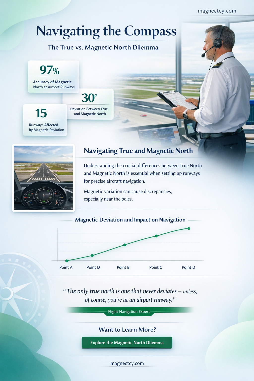 are airport runways labeled true north or magnetic north