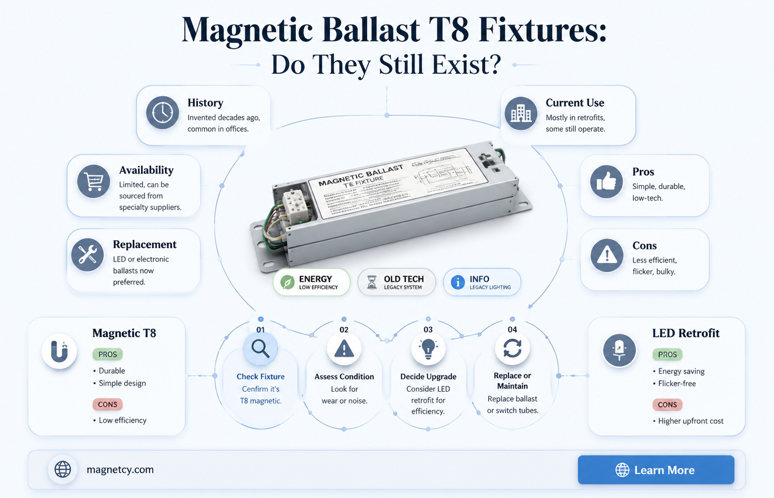 are there any t8 fixtures that use a magnetic ballast