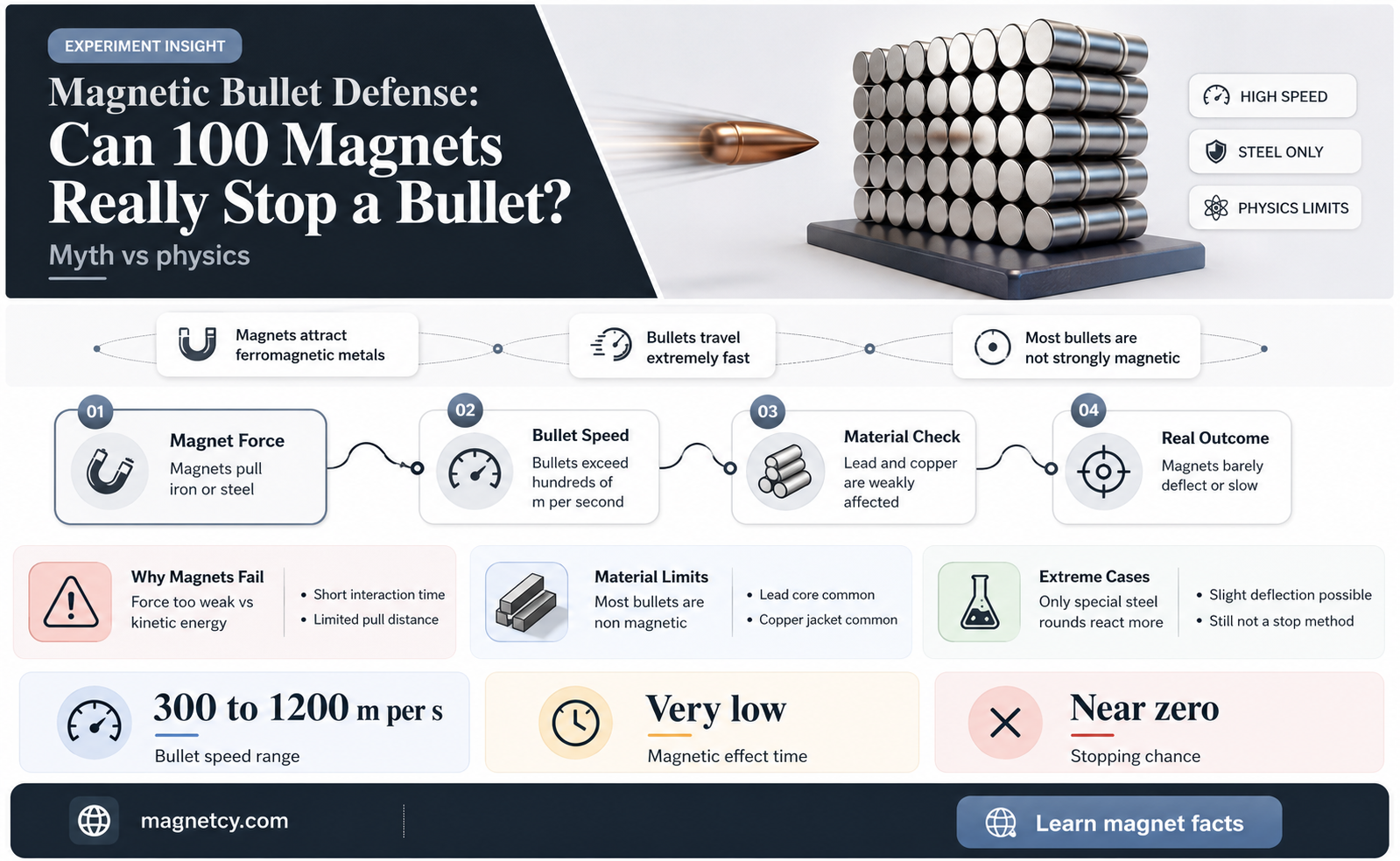 can 100 magnets stop a bullet