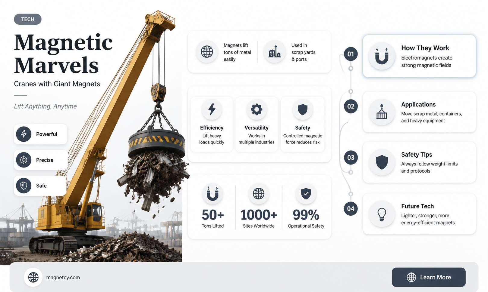 are there actually cranes with giant magnets on the end