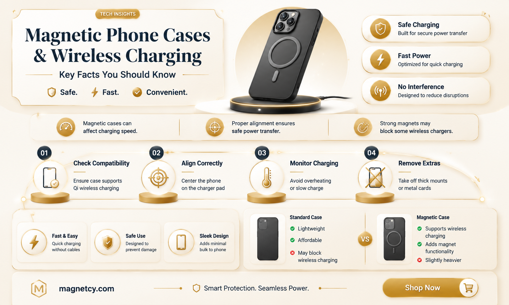 are phone cases with magnets ok for wireless charging