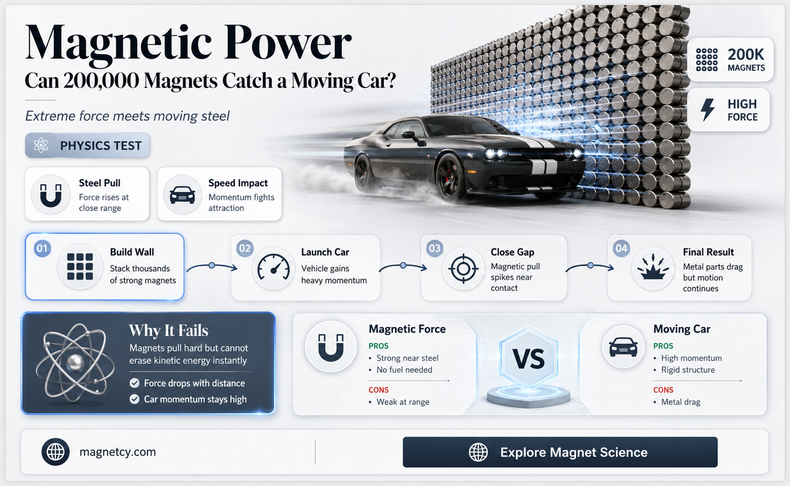 can 200 000 magnets catch a car