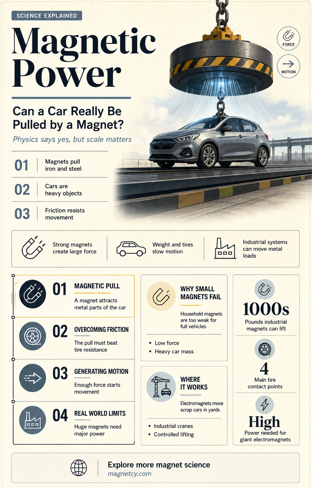 can a car be pulled by a magnet