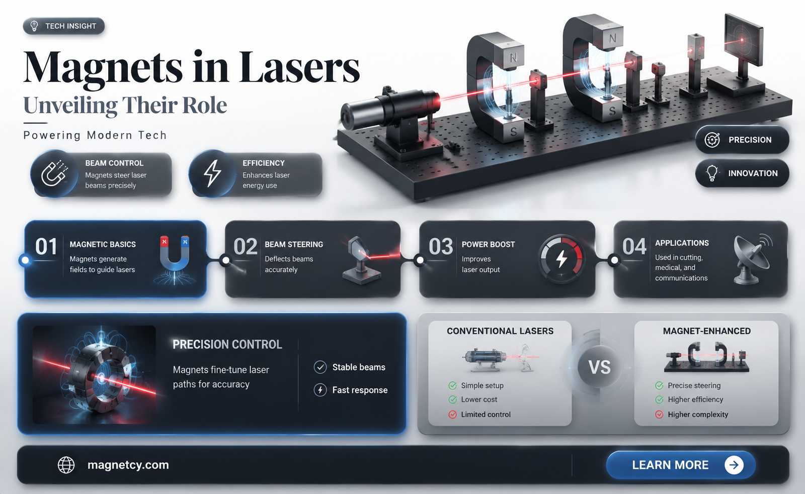 are magnets used in lasers