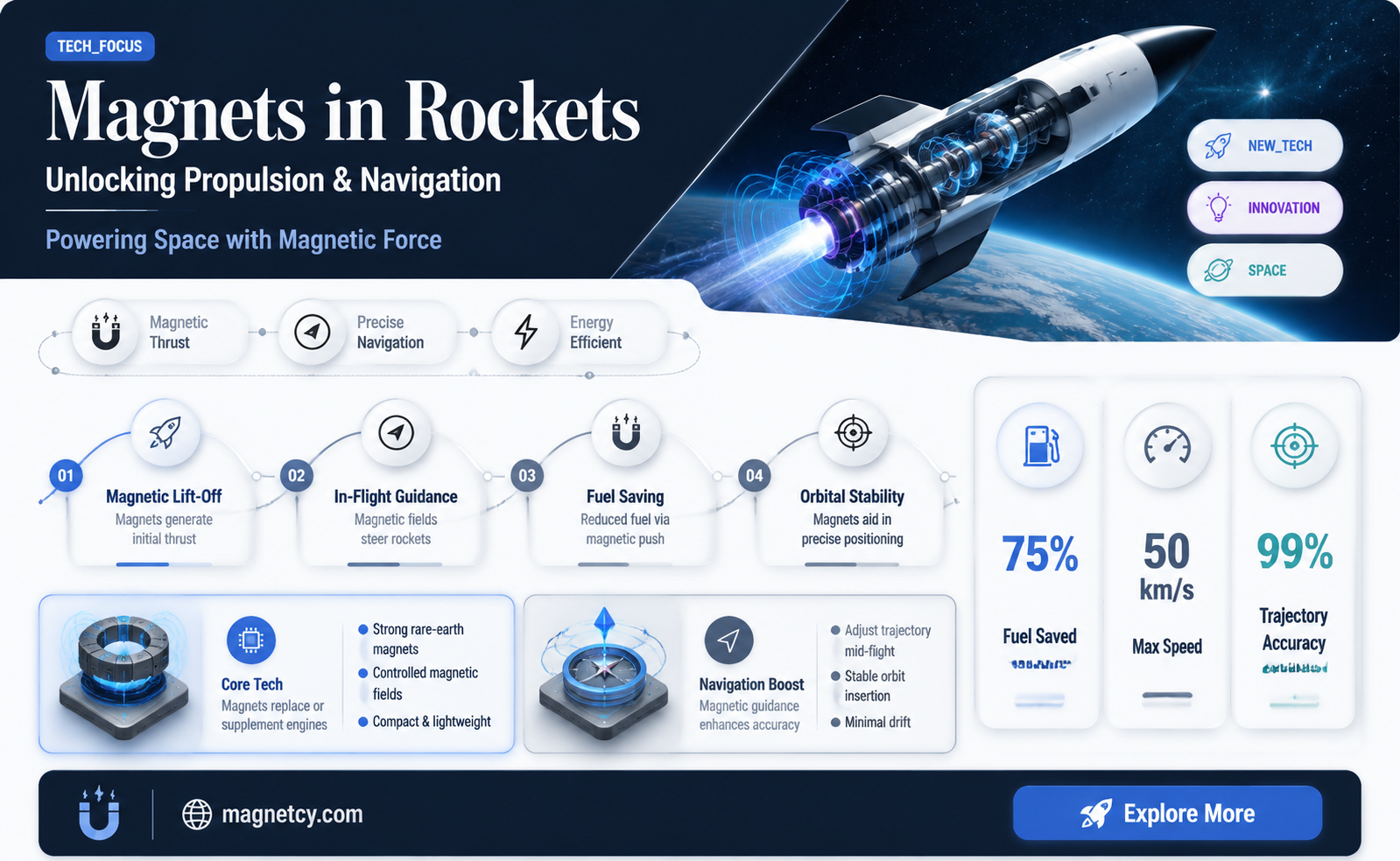 are magnets used in rockets