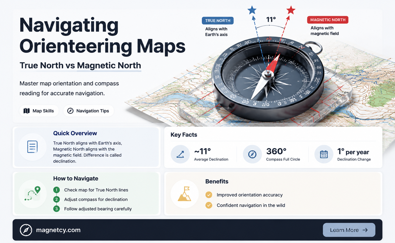 are orienteering course maps true north or magnetic