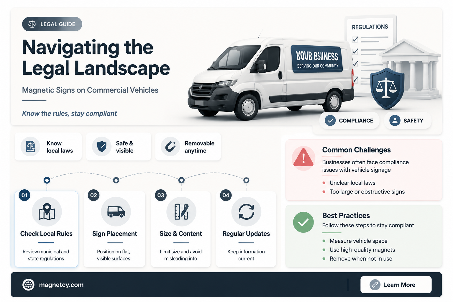 are magnetic signs legal on commercial vehicles