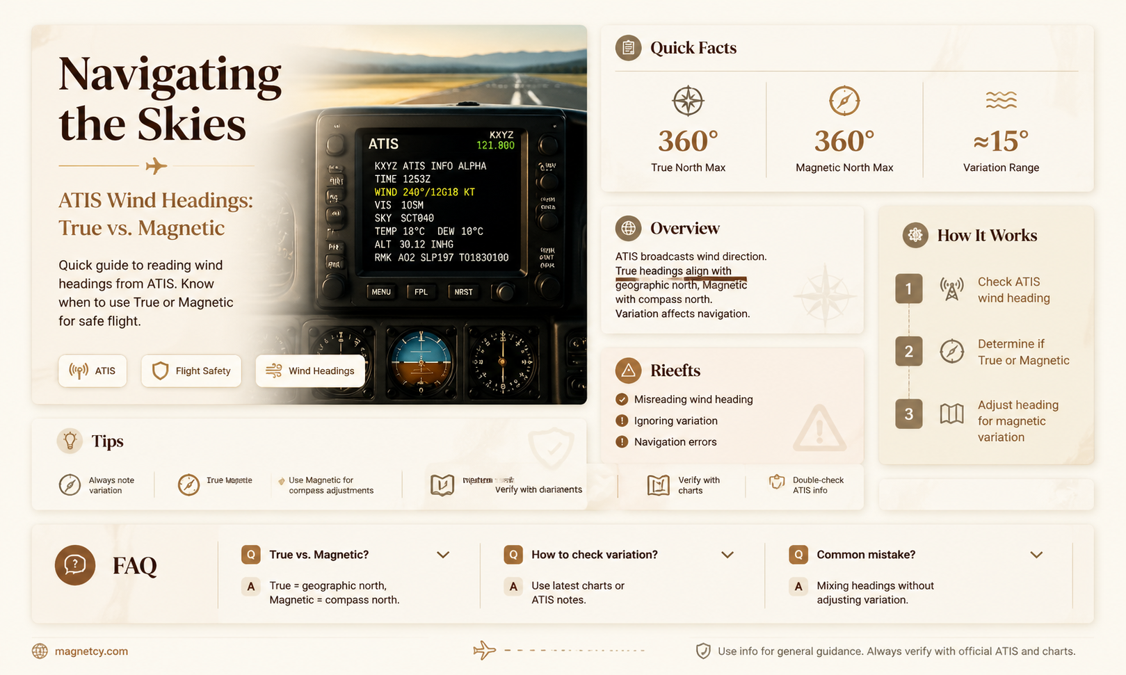 are atis winds headings in true or magnetic