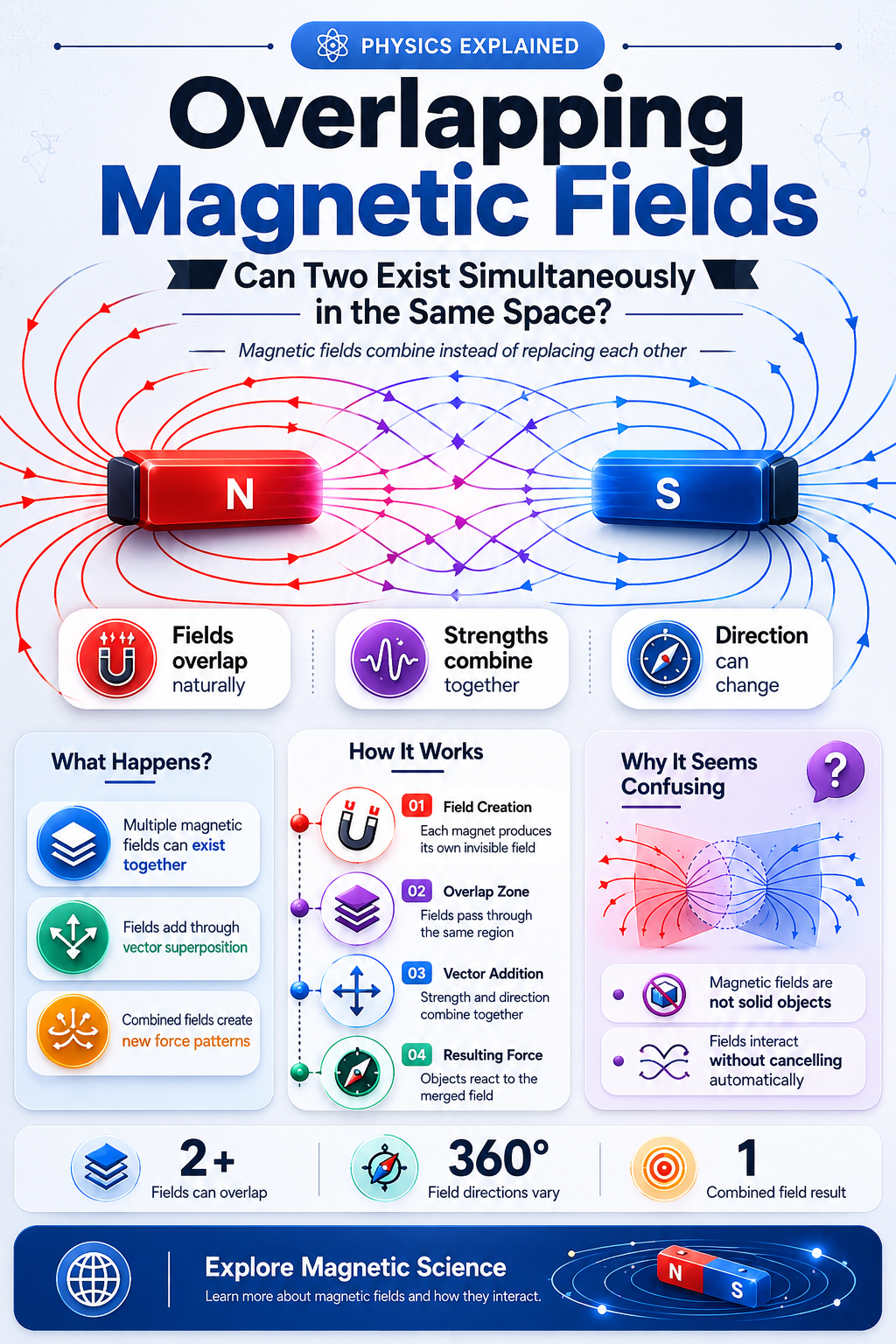 can 2 magnetic fields exist at the same time