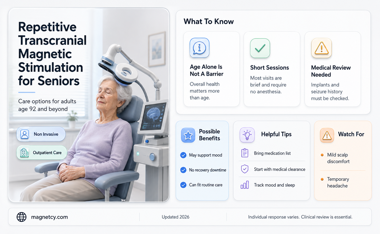 can a 92 year old hae repetitive transcranial magnetic stimulation