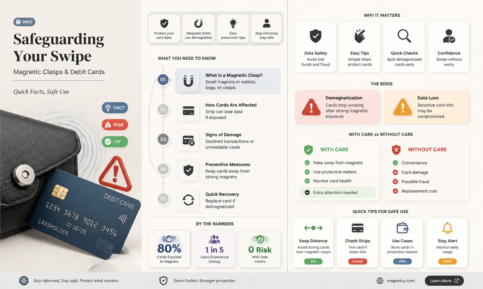 are magnetic clasps safe for debit cards