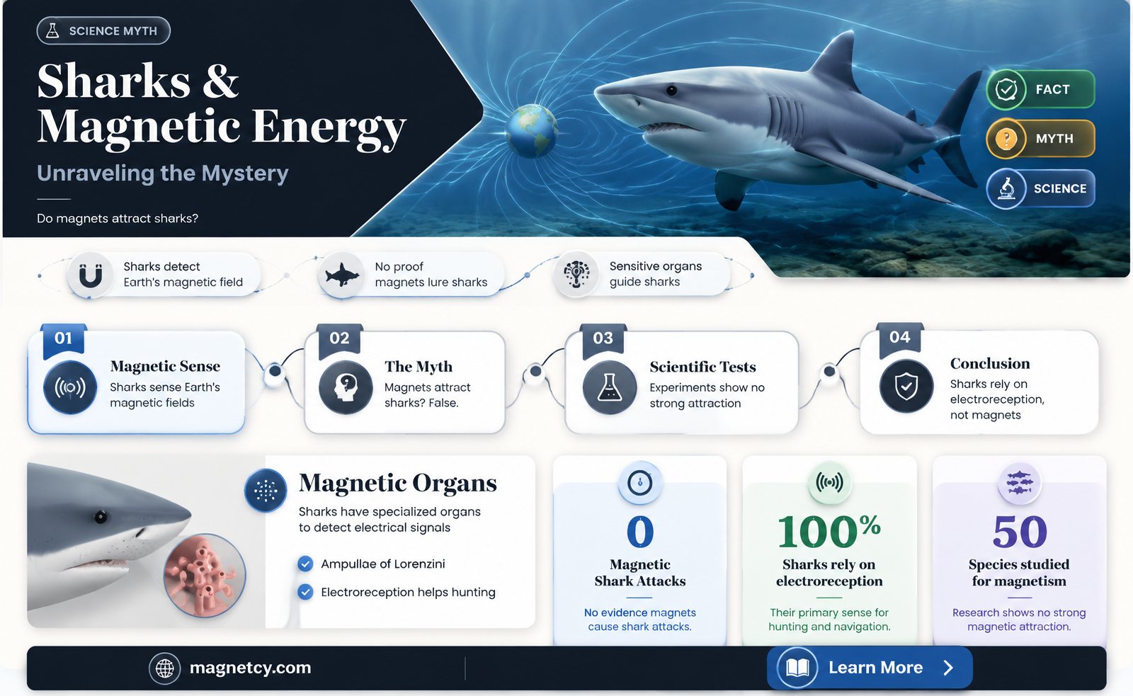 are sharks attracted to magnetic energy
