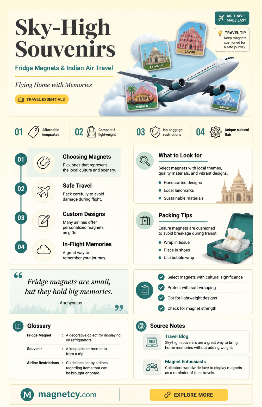 are fridge magnets allowed on planes in india