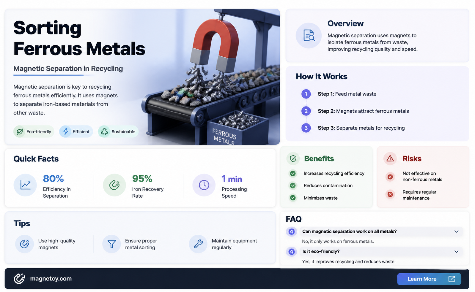 are ferrous metals that are being recycled separated by magnets