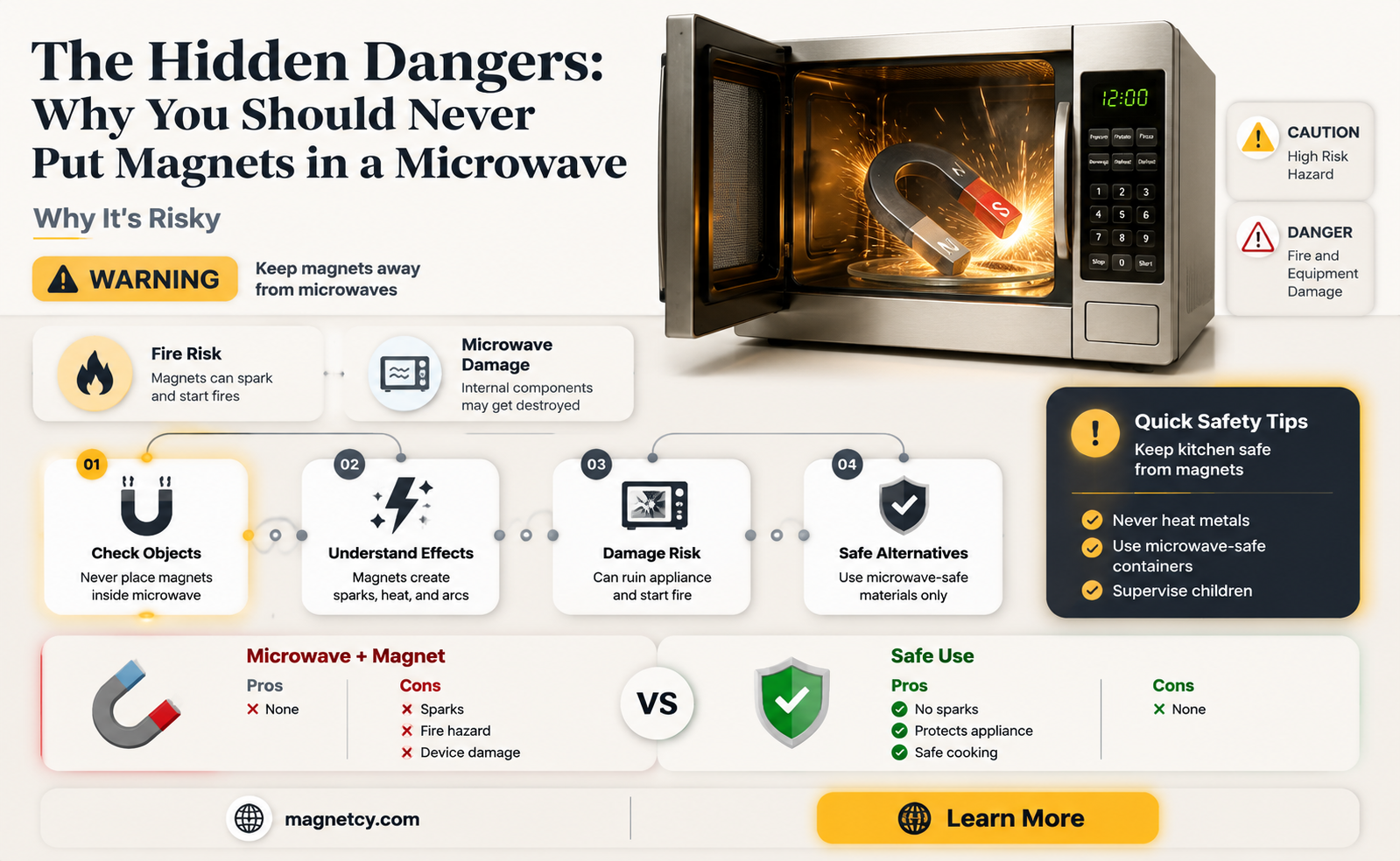 are there any magnets in a microwave