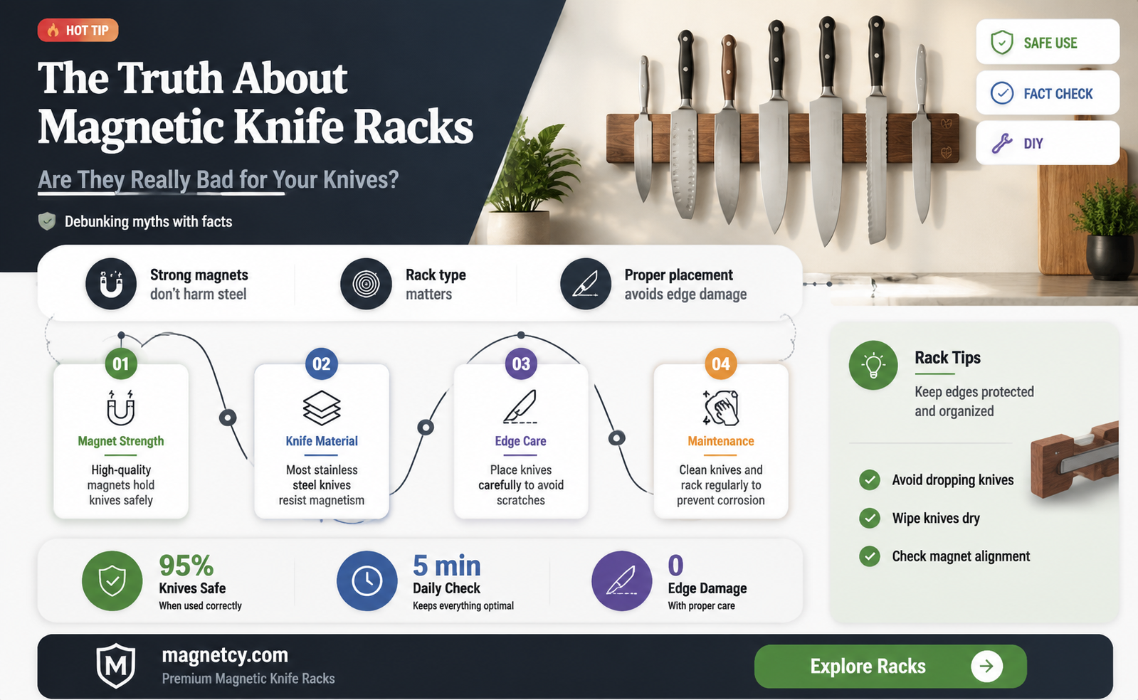 are magnetic knife racks bad for knives